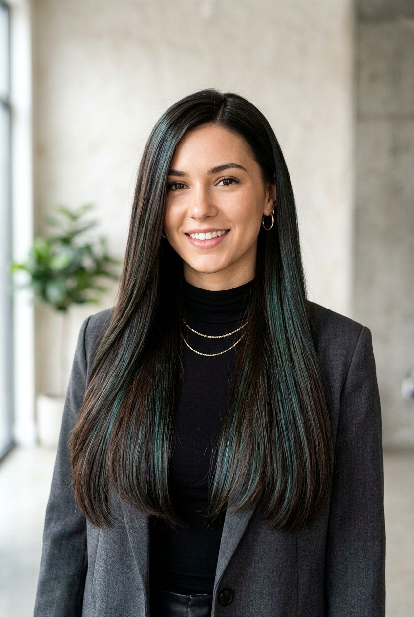 Iridescent Brunette With Blue Green Tint - 20 iridescent hair color - 20 iridescent hair color