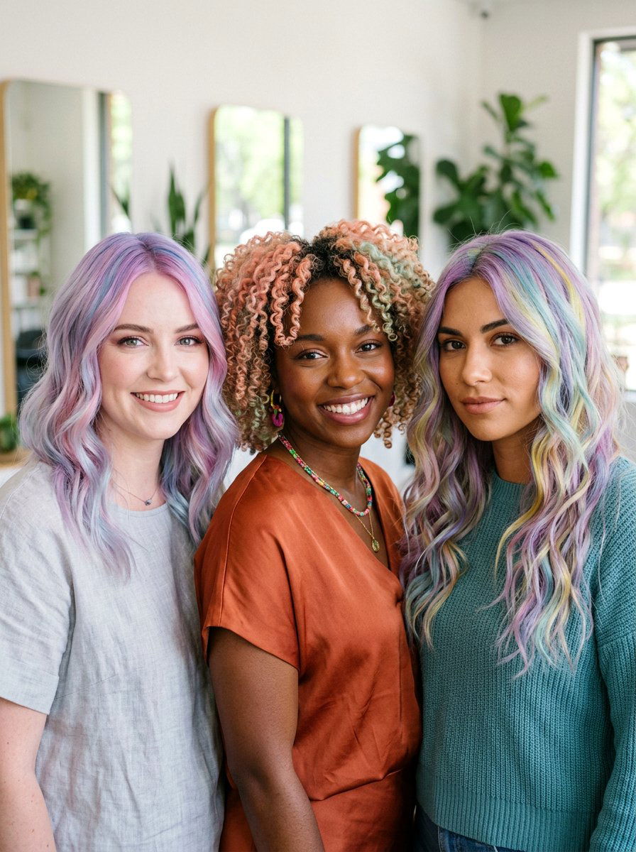 Iridescent Pastel Balayage For Different Skin Tones - 20 iridescent pastel balayage - 20 iridescent pastel balayage
