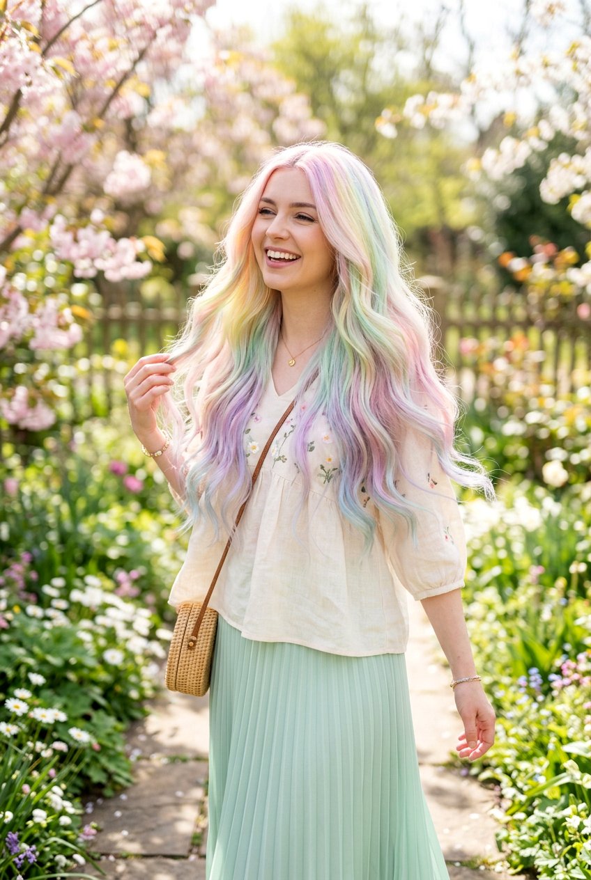 Iridescent Pastel Rainbow Hair - 20 iridescent hair color - 20 iridescent hair color