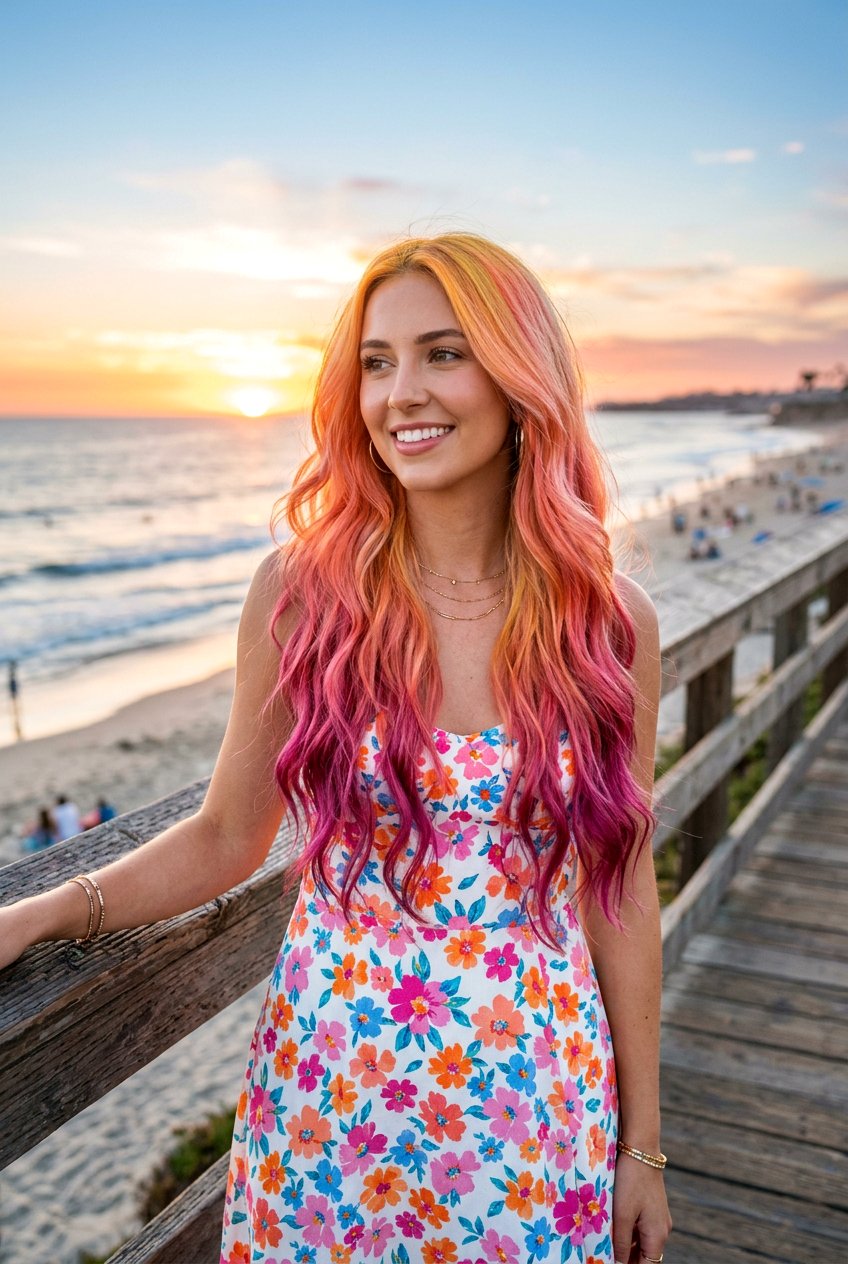 Iridescent Sunset Ombre Hair - 20 iridescent hair color - 20 iridescent hair color