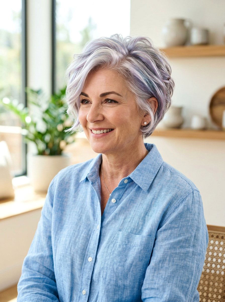 Iridescent pearl gray highlights for white hair - 20 pearl gray highlights for mature hair - 20 pearl gray highlights for mature hair