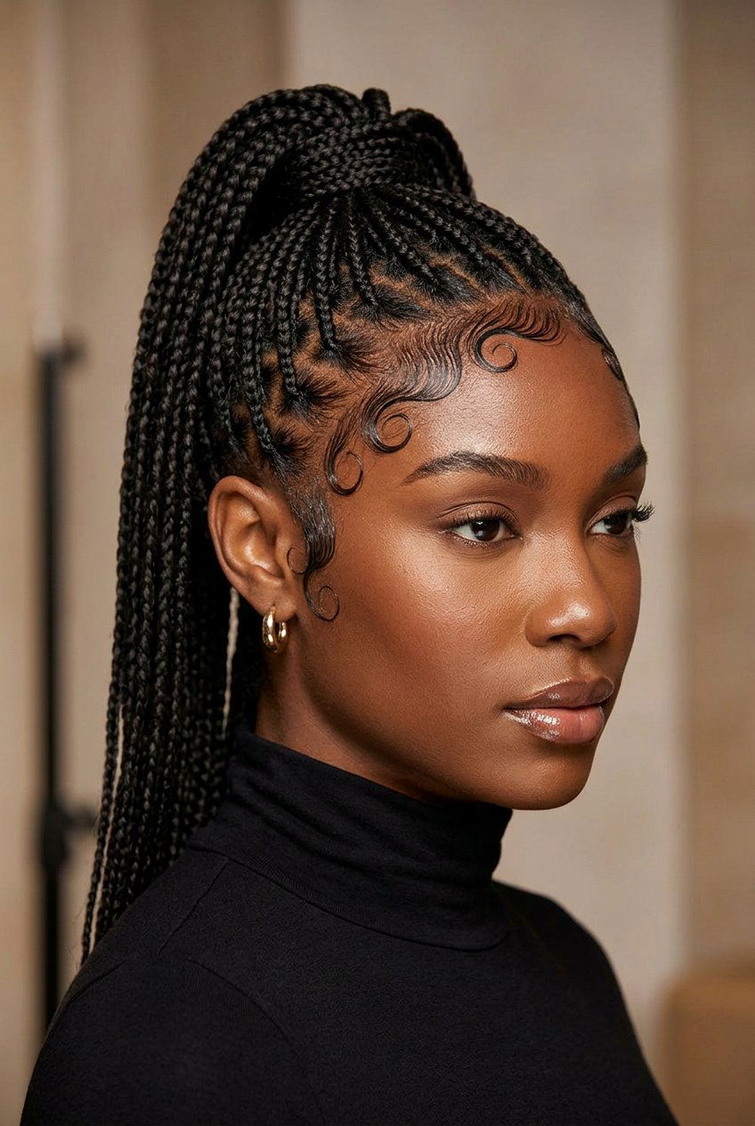 Item21 - 20 mini braids ponytail for natural hair - 20 mini braids ponytail for natural hair