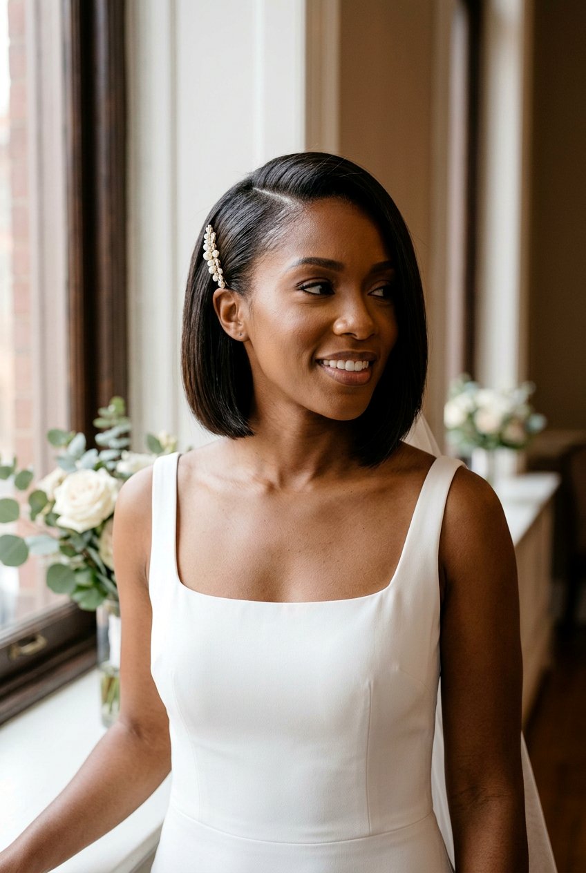 Item21 - 20 elegant silk press wedding hairstyle - 20 elegant silk press wedding hairstyle