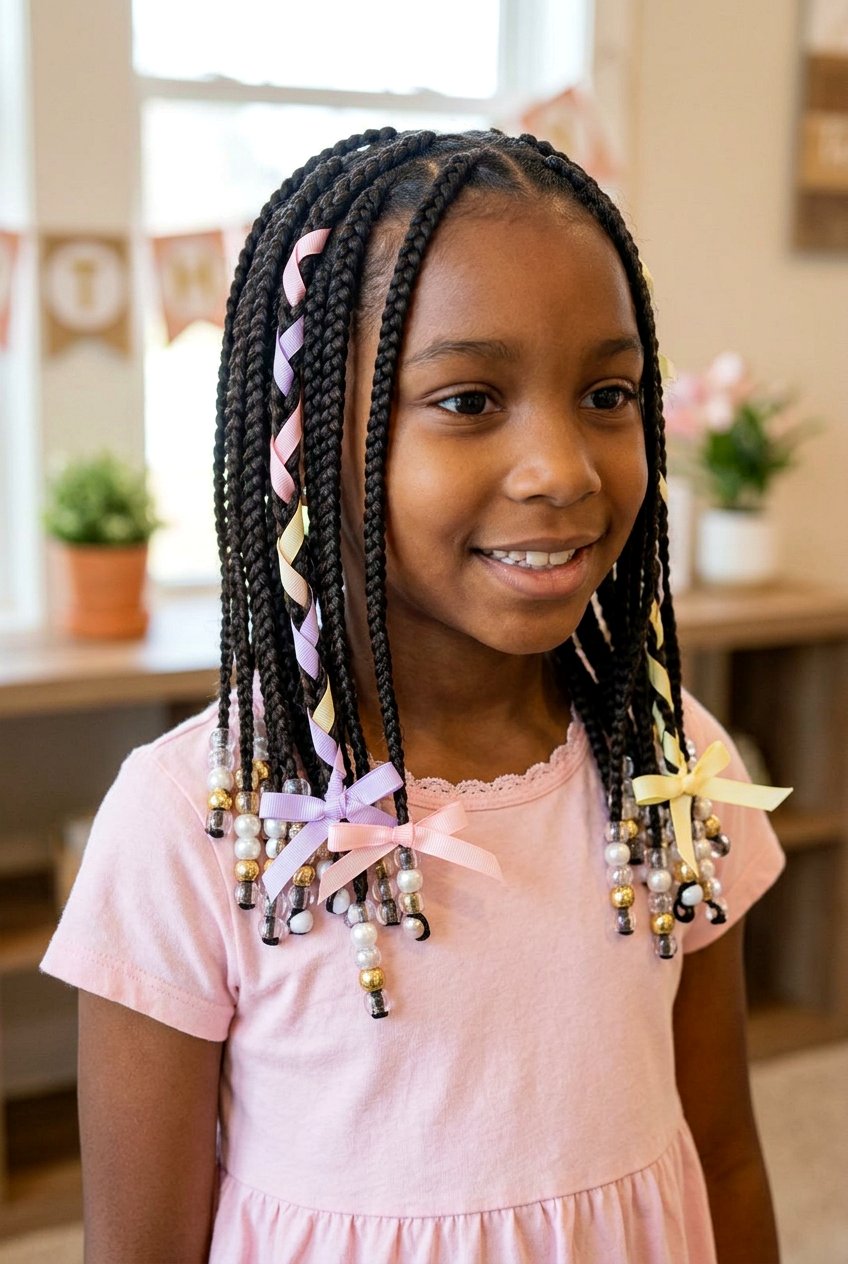 Item21 - 20 kids knotless braids with beads - 20 kids knotless braids with beads