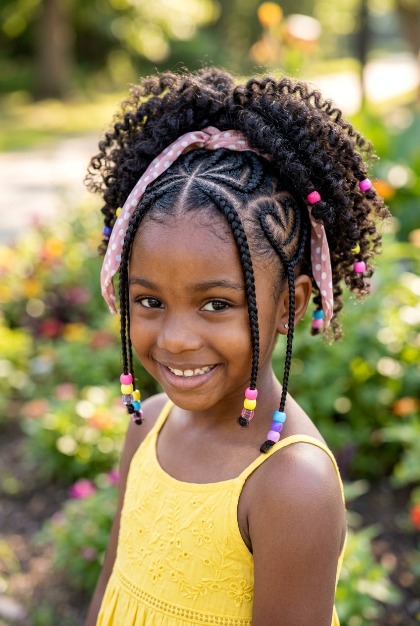 Item22 - 20 little girls cornrows with curly ponytail - 20 little girls cornrows with curly ponytail