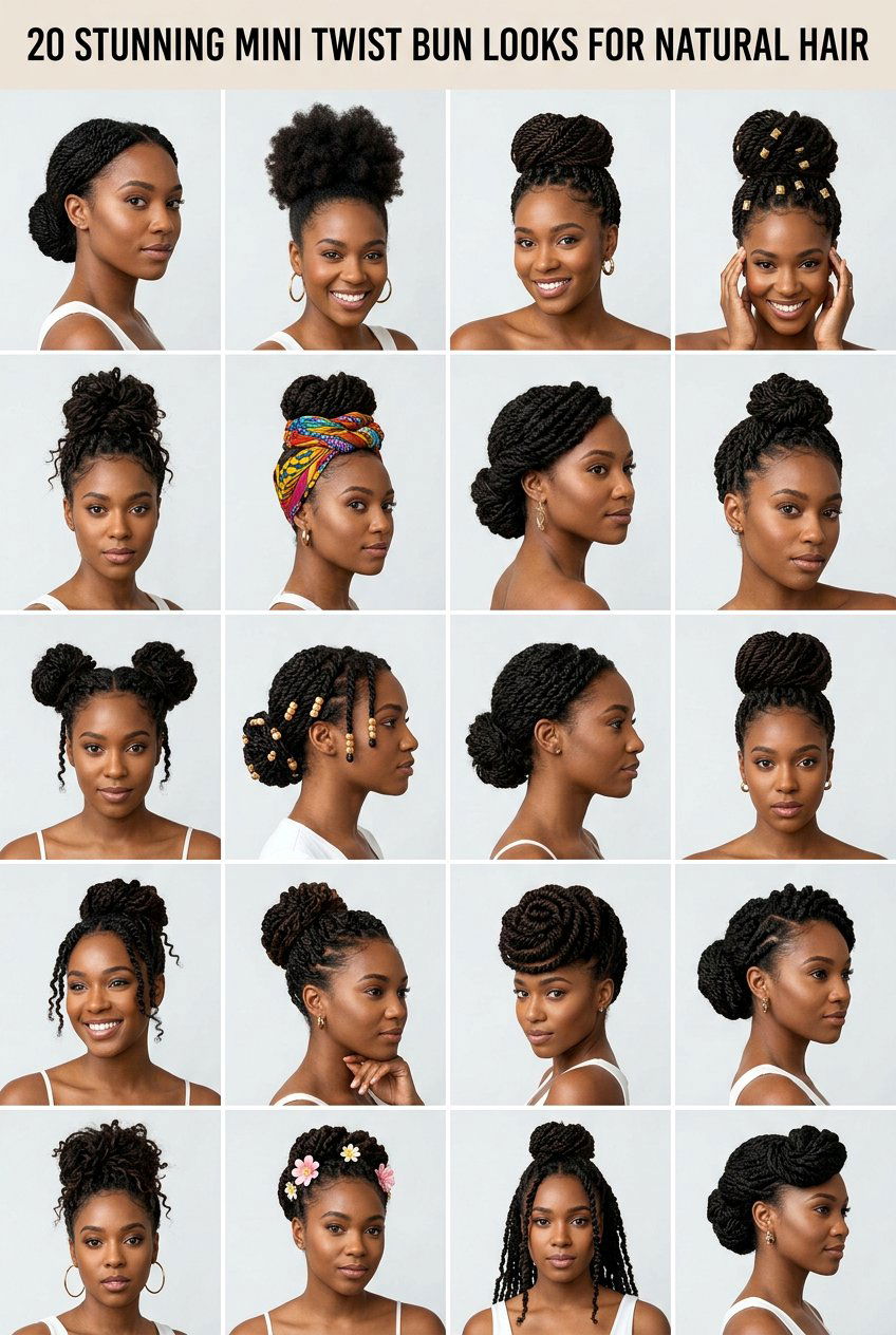Item22 - 20 mini twist bun for natural hair - 20 mini twist bun for natural hair