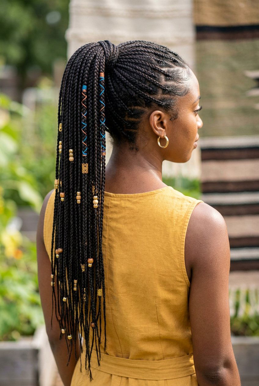 Item22 - 20 mini braids ponytail for natural hair - 20 mini braids ponytail for natural hair