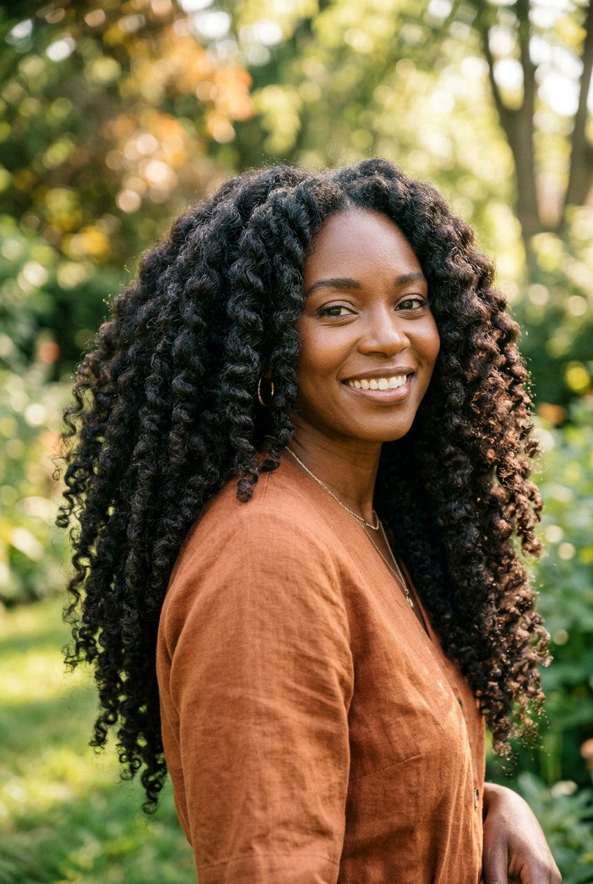 Item22 - 20 twist out on long natural hair - 20 twist out on long natural hair