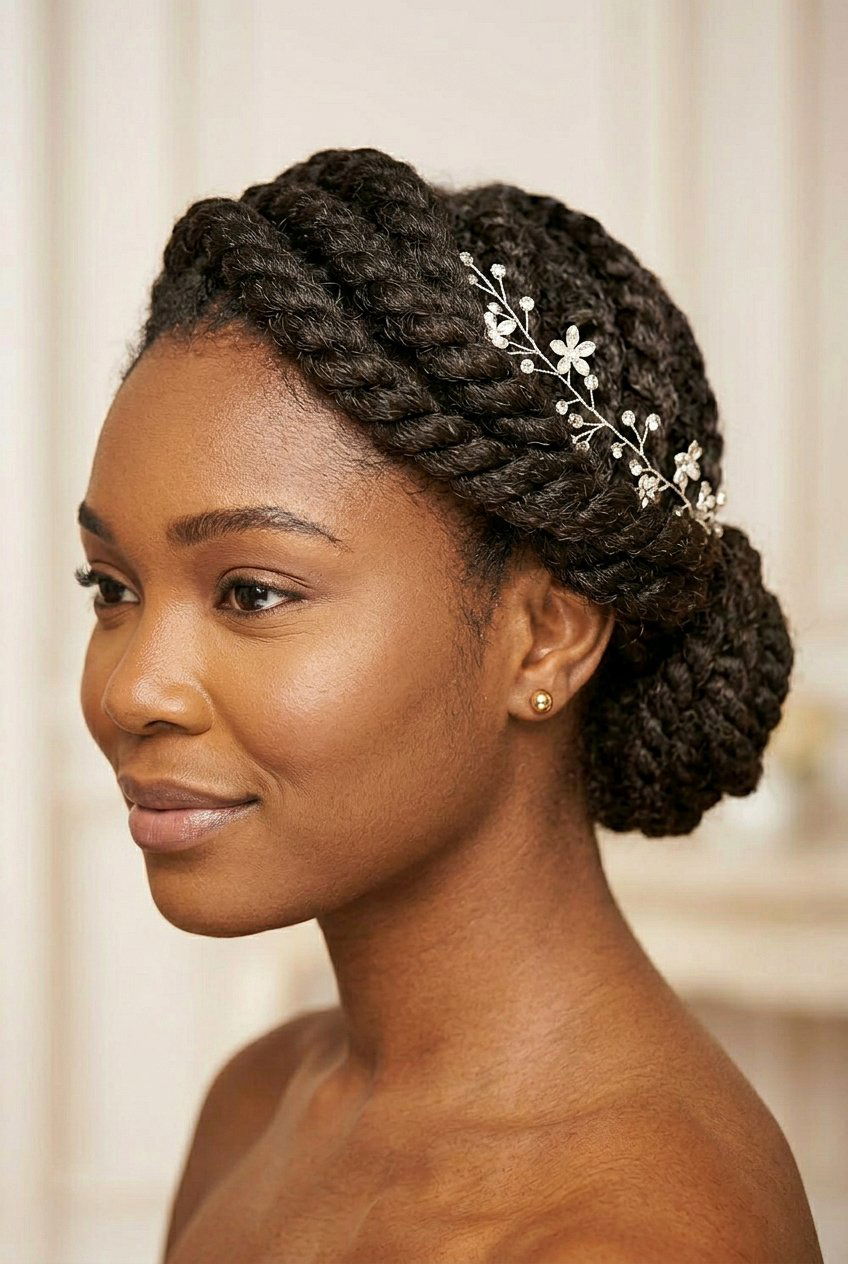 Item22 - 20 flat twist updo for wedding guest - 20 flat twist updo for wedding guest