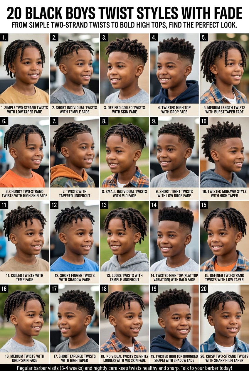 Item22 - 20 black boys twist styles with fade - 20 black boys twist styles with fade