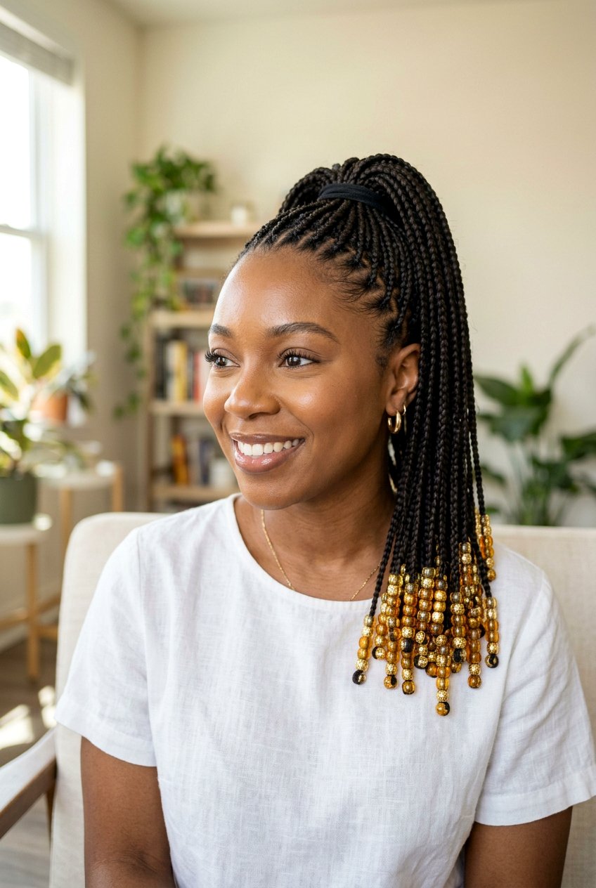 Item23 - 20 mini braids ponytail for natural hair - 20 mini braids ponytail for natural hair