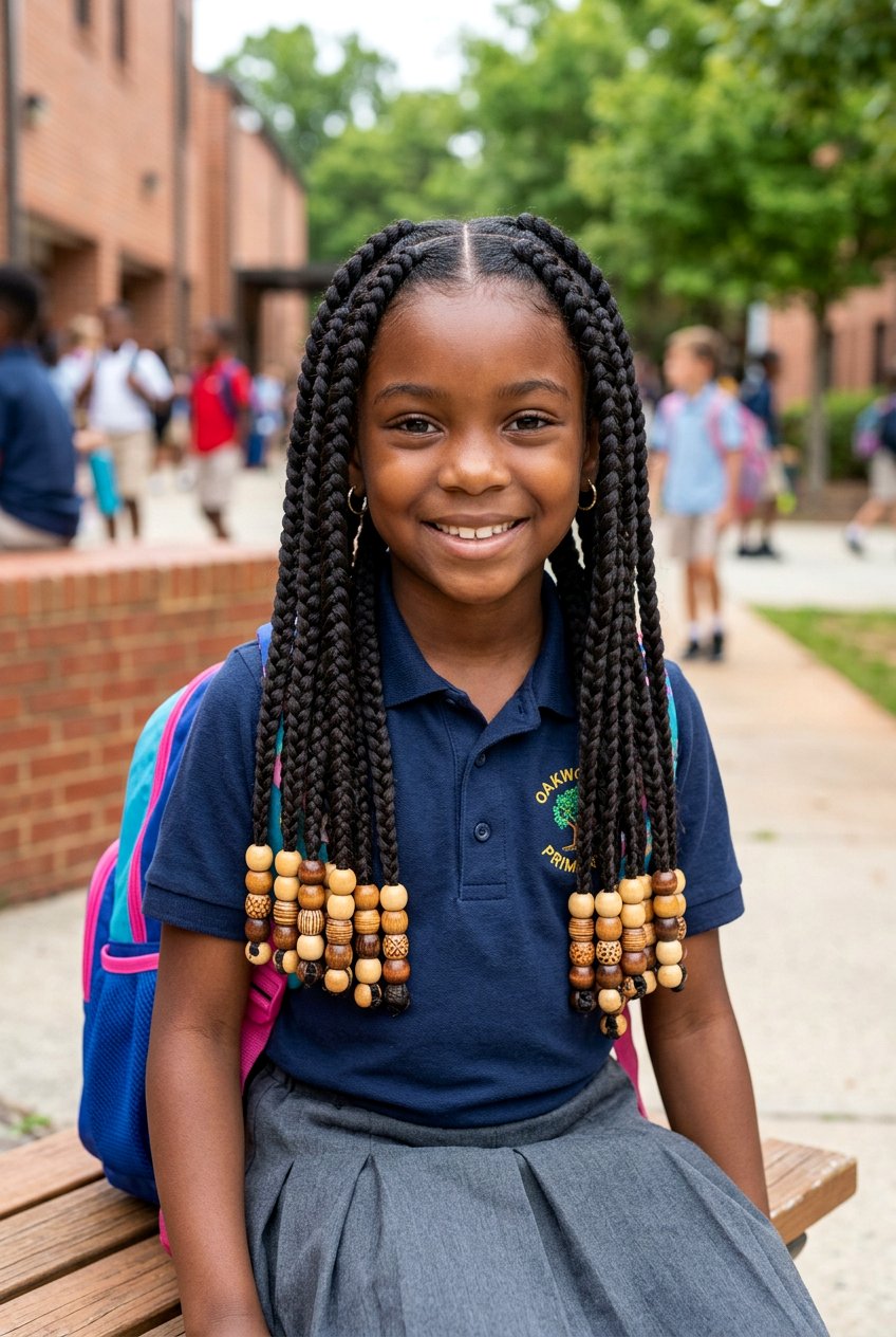 Item23 - 20 school braid styles for black girls with beads - 20 school braid styles for black girls with beads