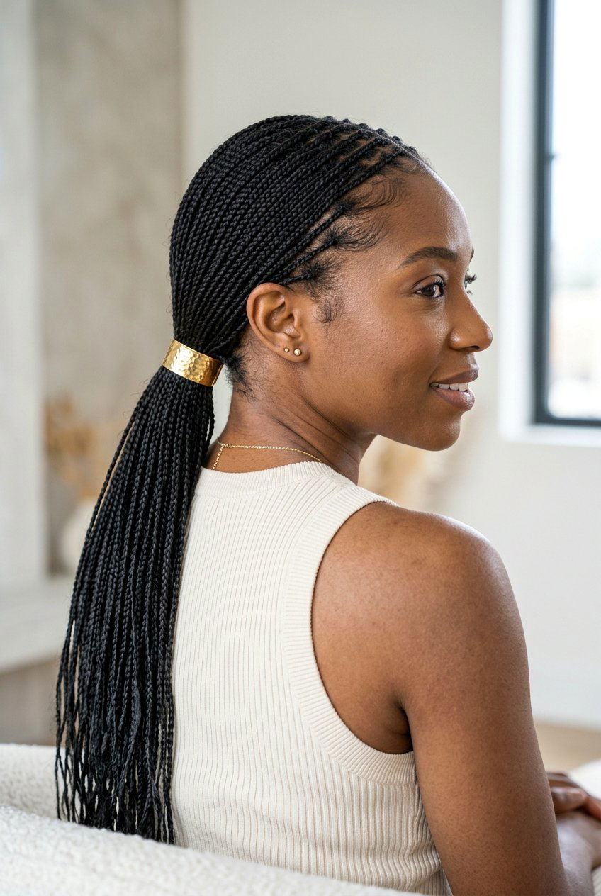 Item24 - 20 mini braids ponytail for natural hair - 20 mini braids ponytail for natural hair