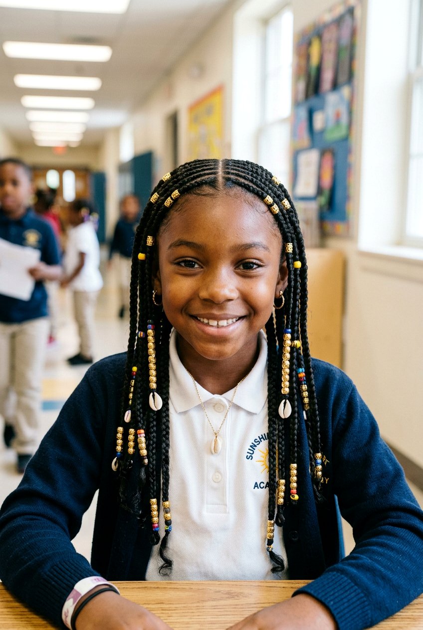 Item24 - 20 school braid styles for black girls with beads - 20 school braid styles for black girls with beads