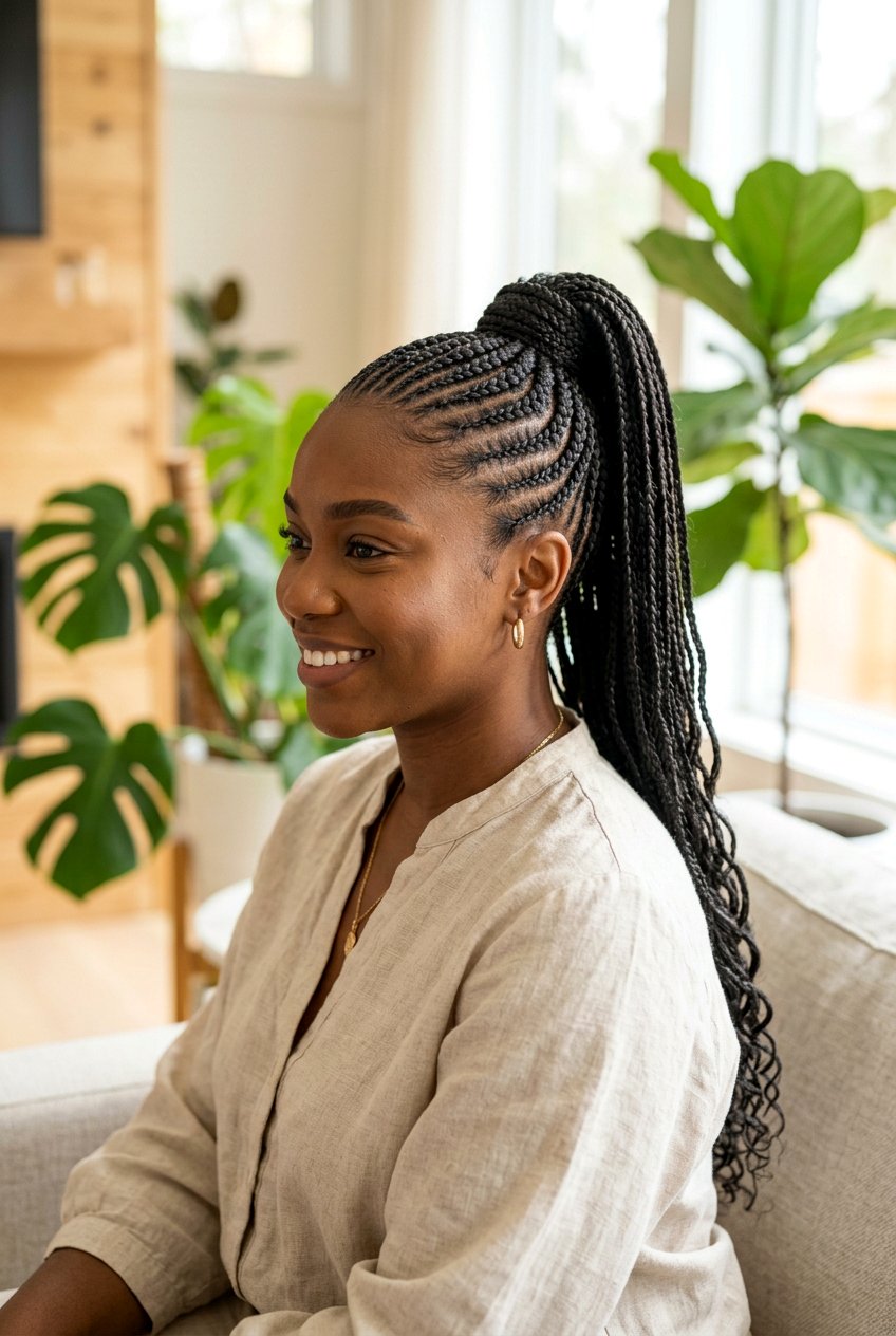 Item25 - 20 mini braids ponytail for natural hair - 20 mini braids ponytail for natural hair