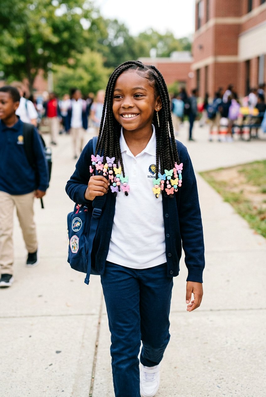 Item25 - 20 school braid styles for black girls with beads - 20 school braid styles for black girls with beads