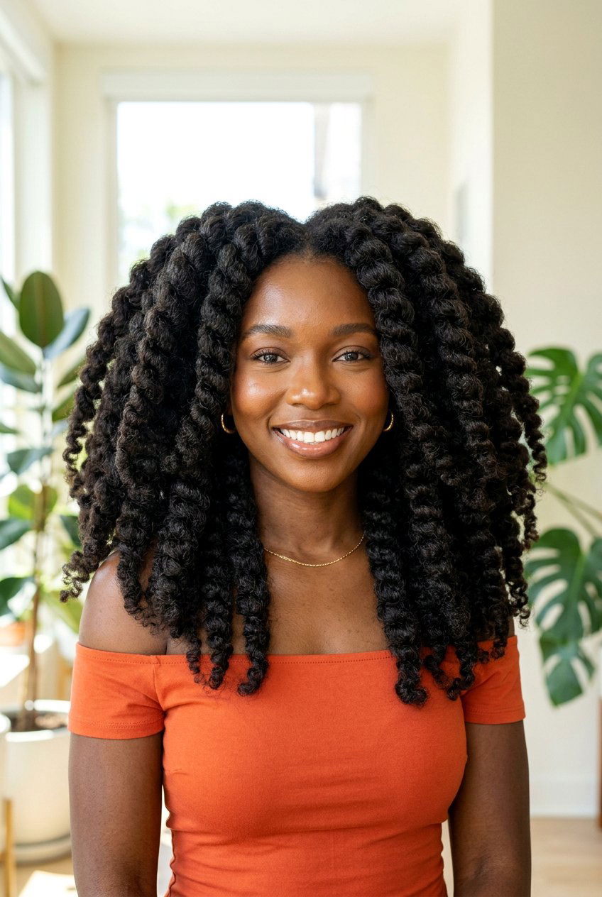 Item25 - 20 twist out on long natural hair - 20 twist out on long natural hair
