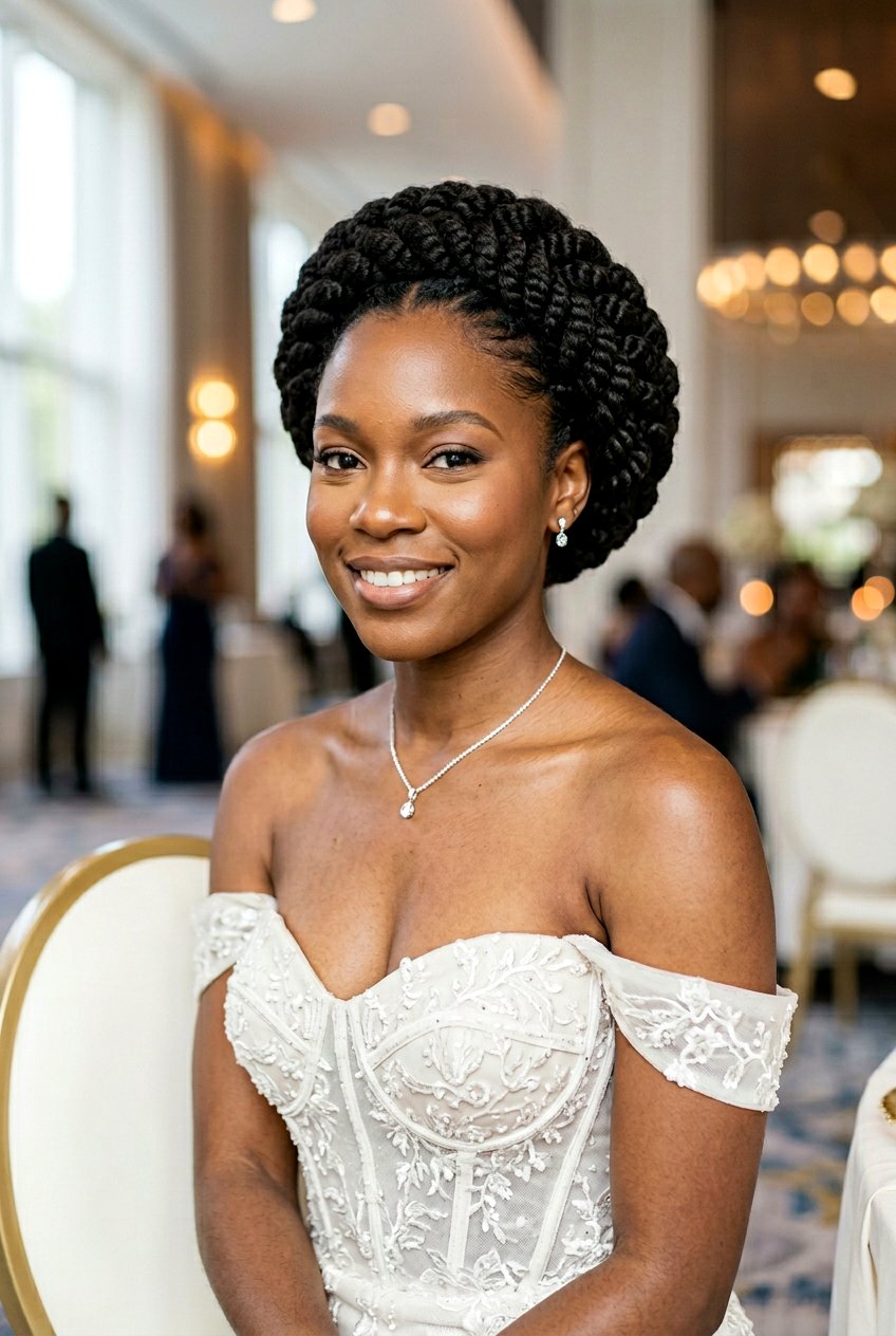 Item25 - 20 flat twist updo for wedding guest - 20 flat twist updo for wedding guest