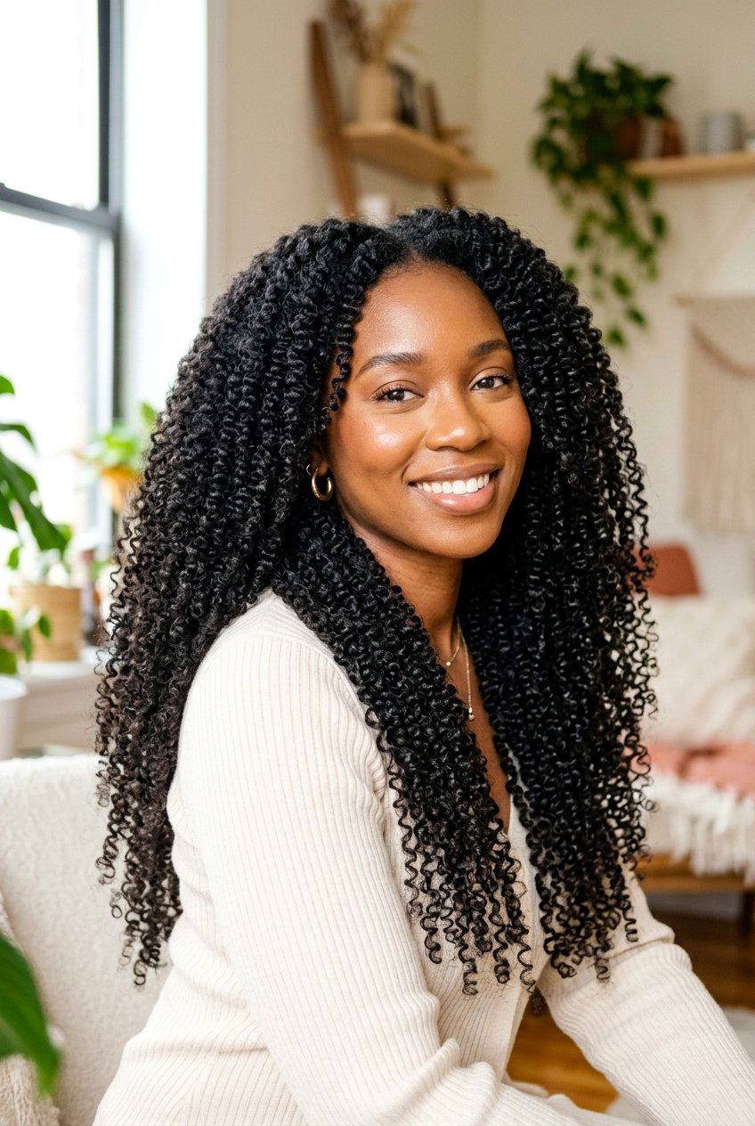 Item26 - 20 twist out on long natural hair - 20 twist out on long natural hair