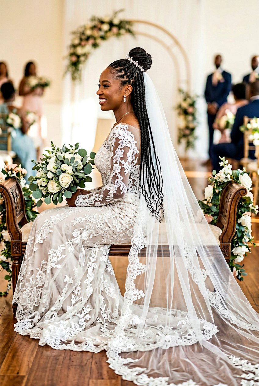 20 Beautiful Bridal Knotless Braids Hairstyles For Brides