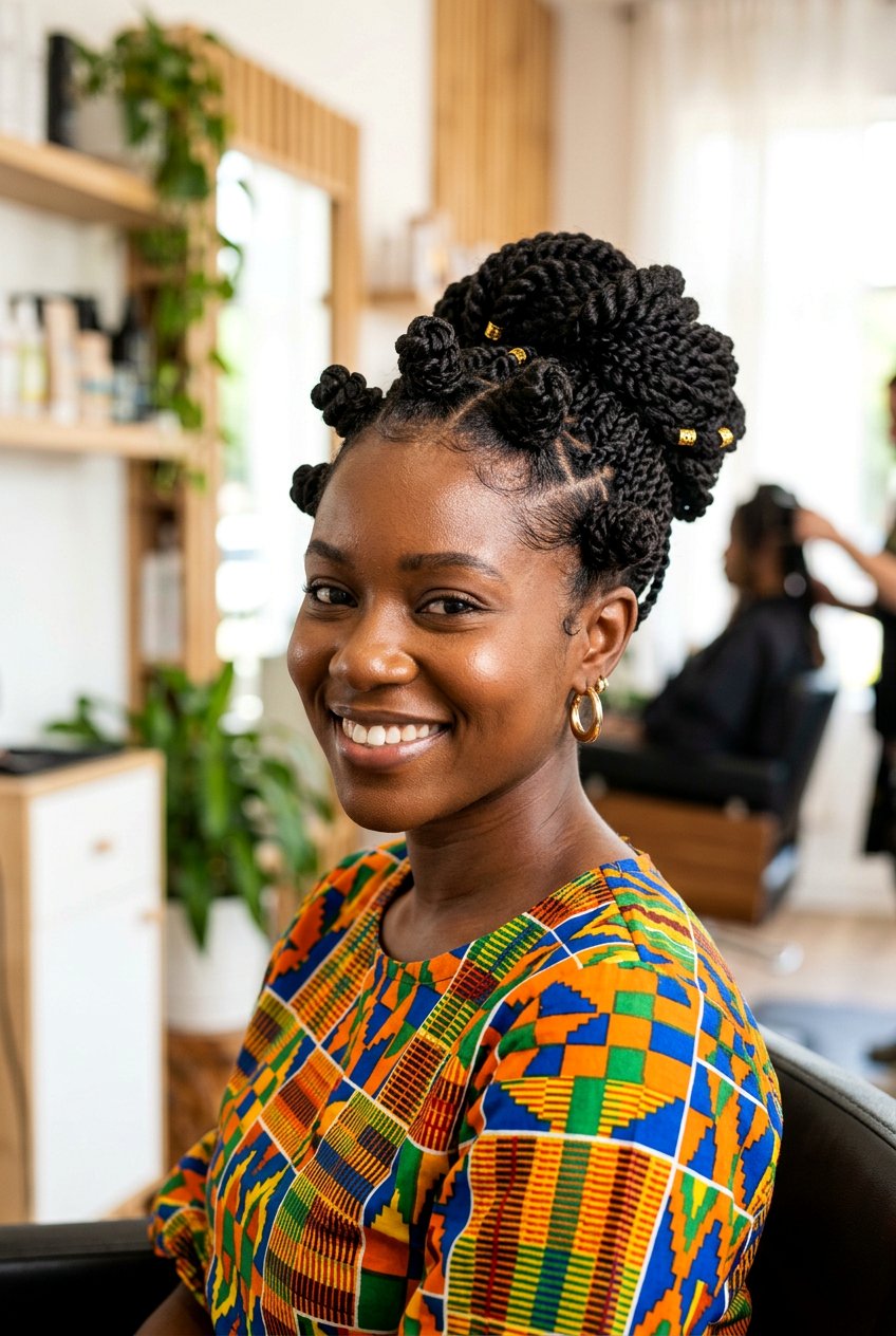 20 Must-Try Mini Twist Bun for Natural Hair Styles Today