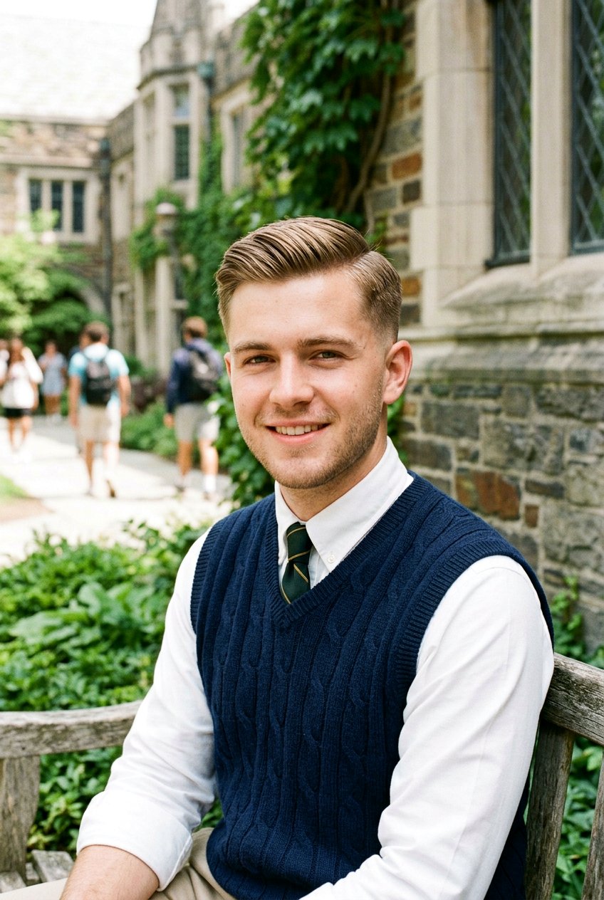 Ivy League Cut - 20 mens haircut for round face - 20 men’s haircut for round face