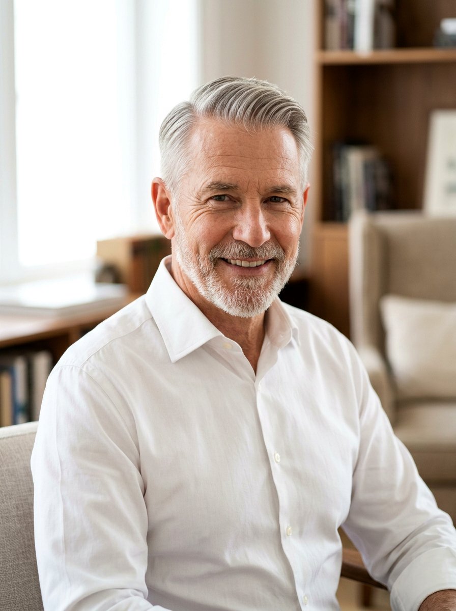 Ivy League Cut - 20 older men hairstyles with gray hair - 20 older men hairstyles with gray hair