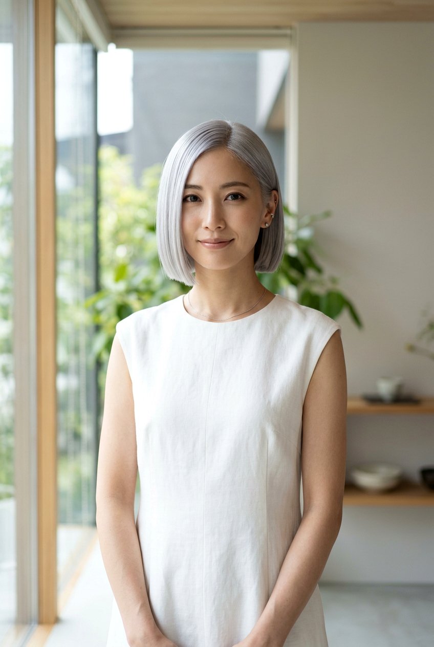 Japanese Silver Bob - 20 low maintenance gray bob haircut - 20 low maintenance gray bob haircut