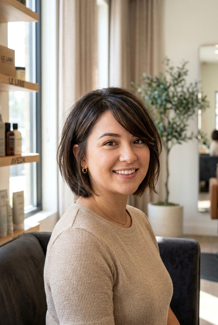 Jaw Length French Bob For Round Face - 20 jaw length french bob - 20 jaw length french bob