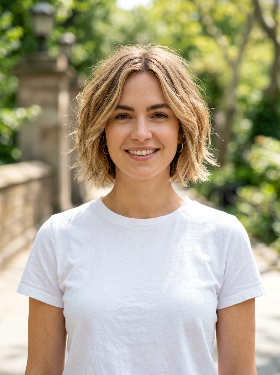 Jaw Length Layered Cut - 20 flattering haircut for inverted triangle face - 20 flattering haircut for inverted triangle face