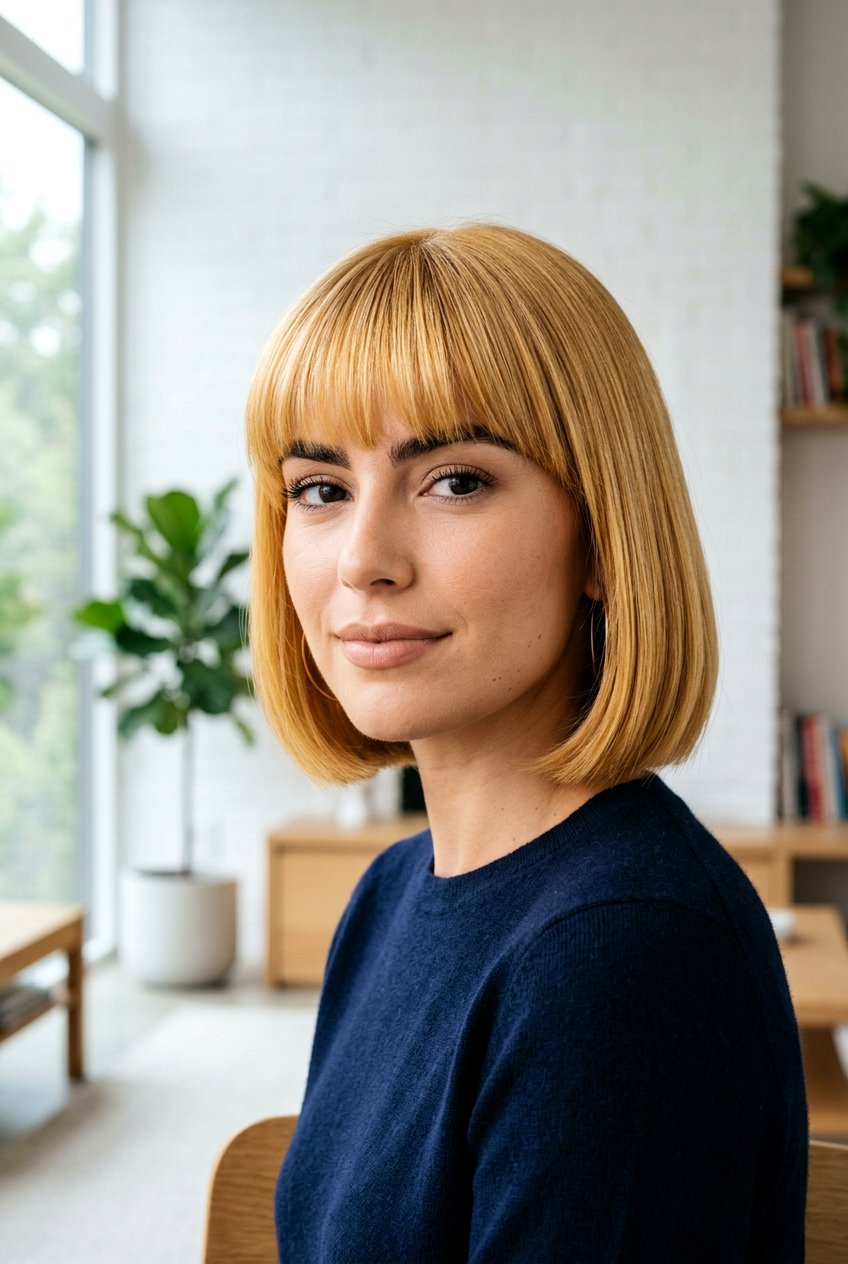 Jaw length bob with bangs - 20 jaw length bob haircut - 20 jaw length bob haircut