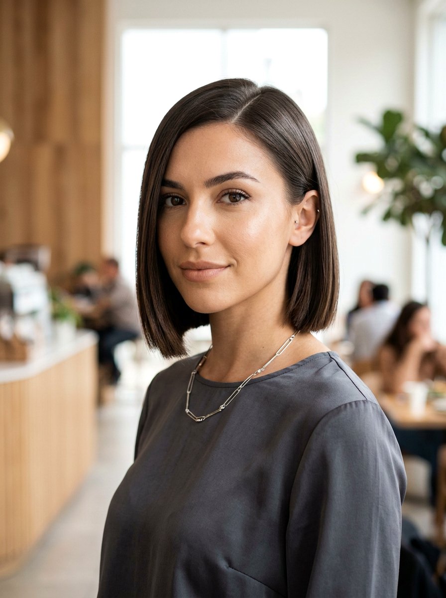 Jawline Blunt Cut - 20 one length haircut for fine hair - 20 one length haircut for fine hair