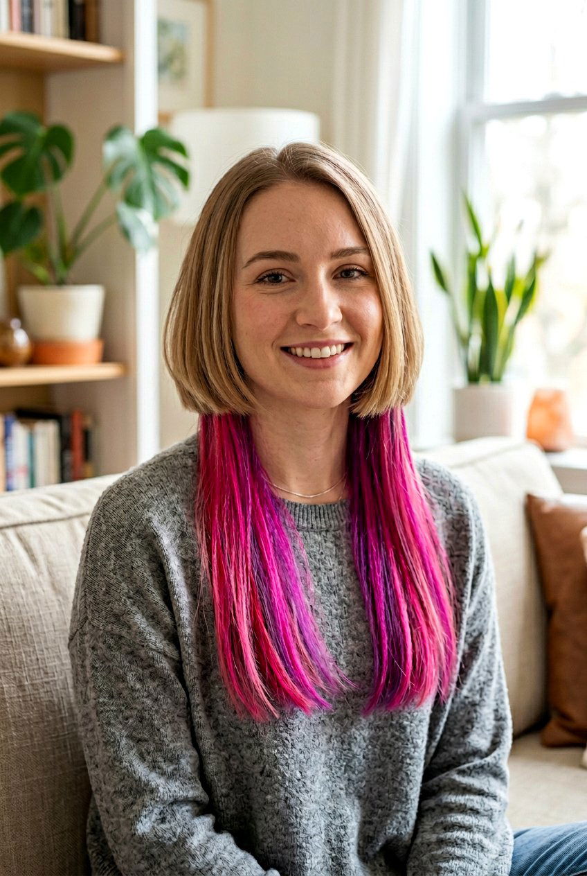 Jellyfish Haircut With Peekaboo Color On Long Straight Hair - 20 jellyfish haircut for long straight hair - 20 jellyfish haircut for long straight hair