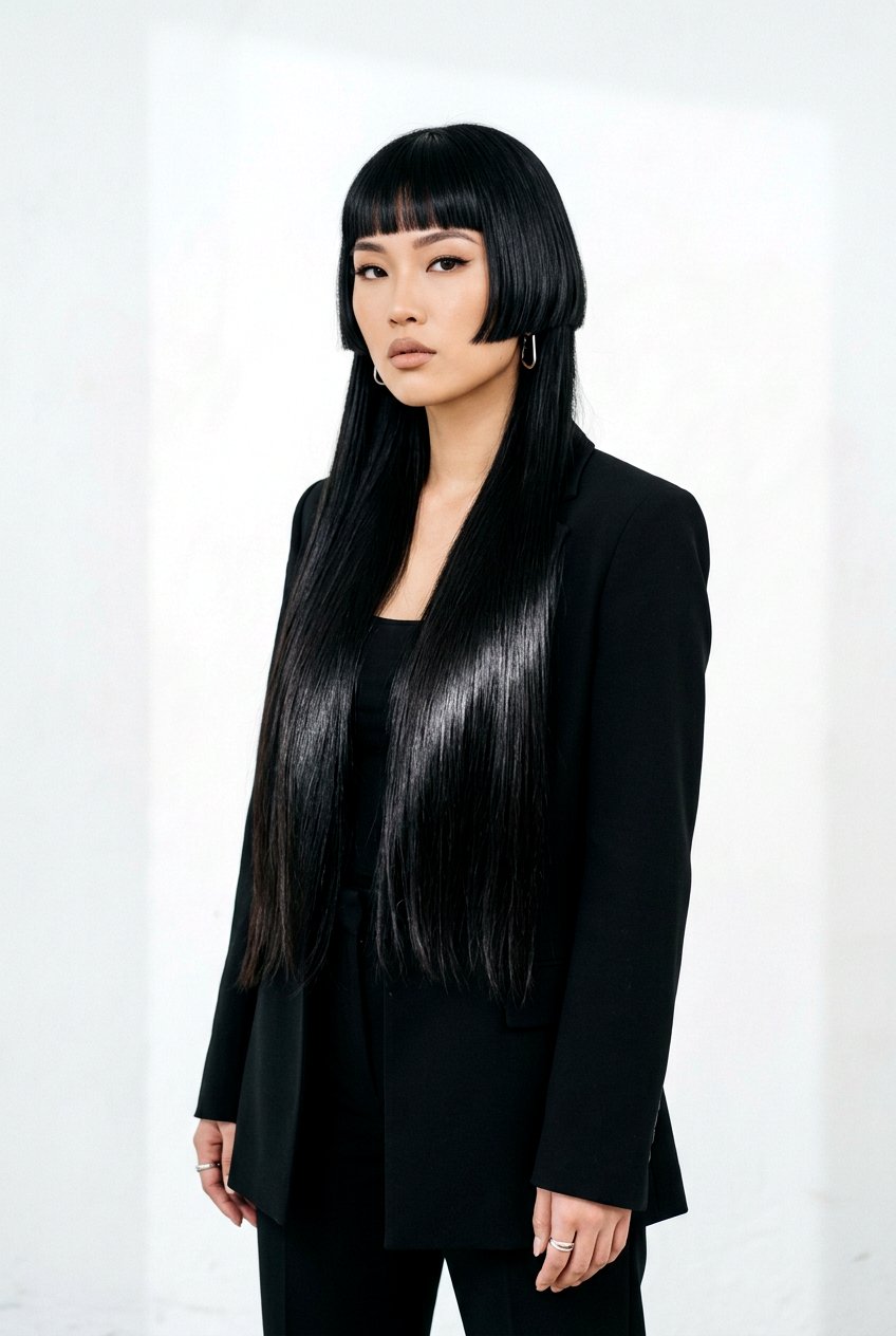 Jellyfish Hime Cut for Long Straight Hair - 20 hime haircut for straight long hair - 20 hime haircut for straight long hair