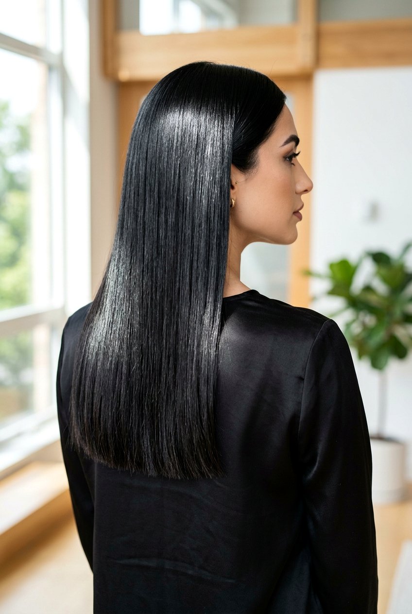 Jet Black Long Blunt Cut - 20 blunt cut long hair - 20 blunt cut long hair