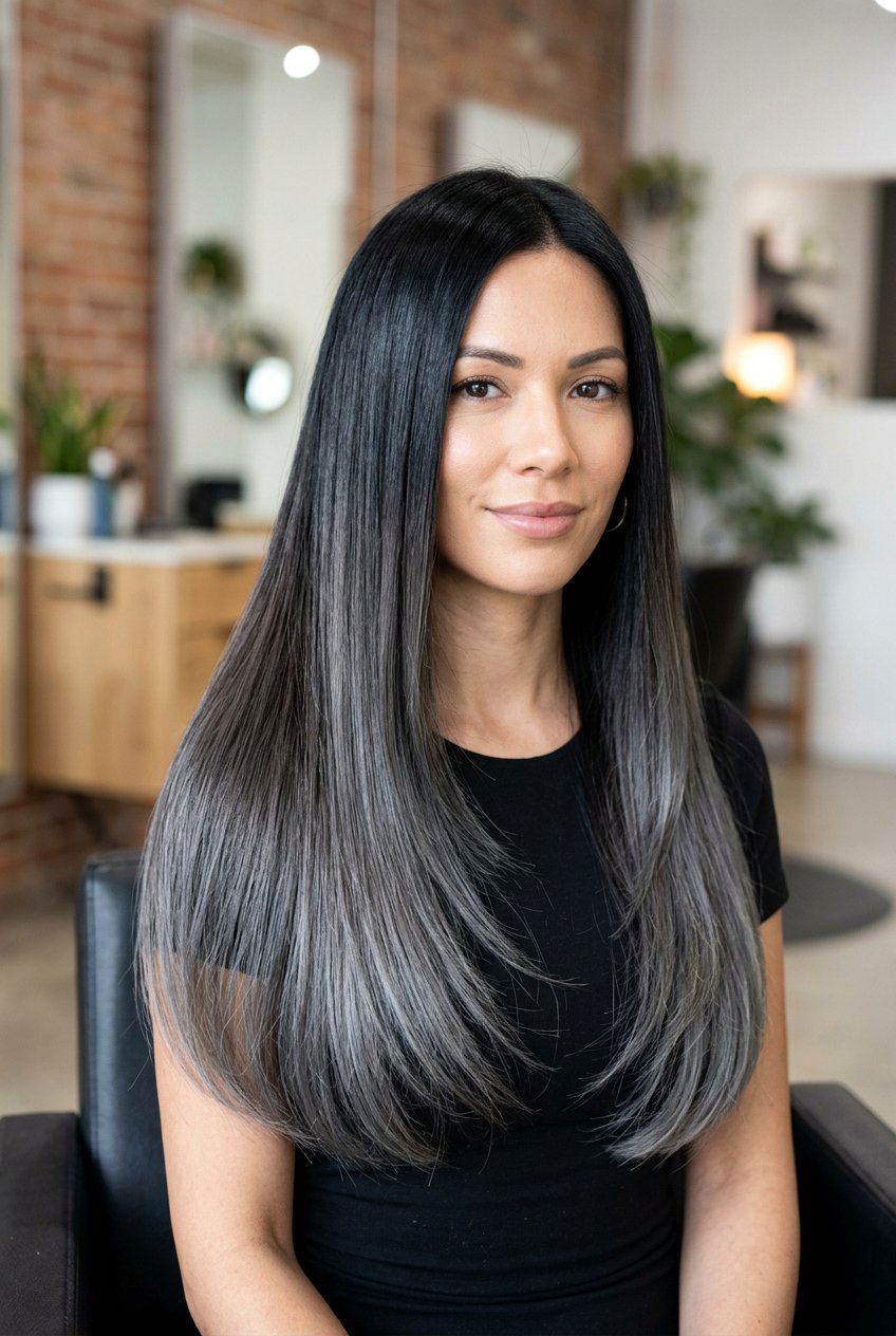 Jet Black Root Melt - 20 root melt hair color - 20 root melt hair color