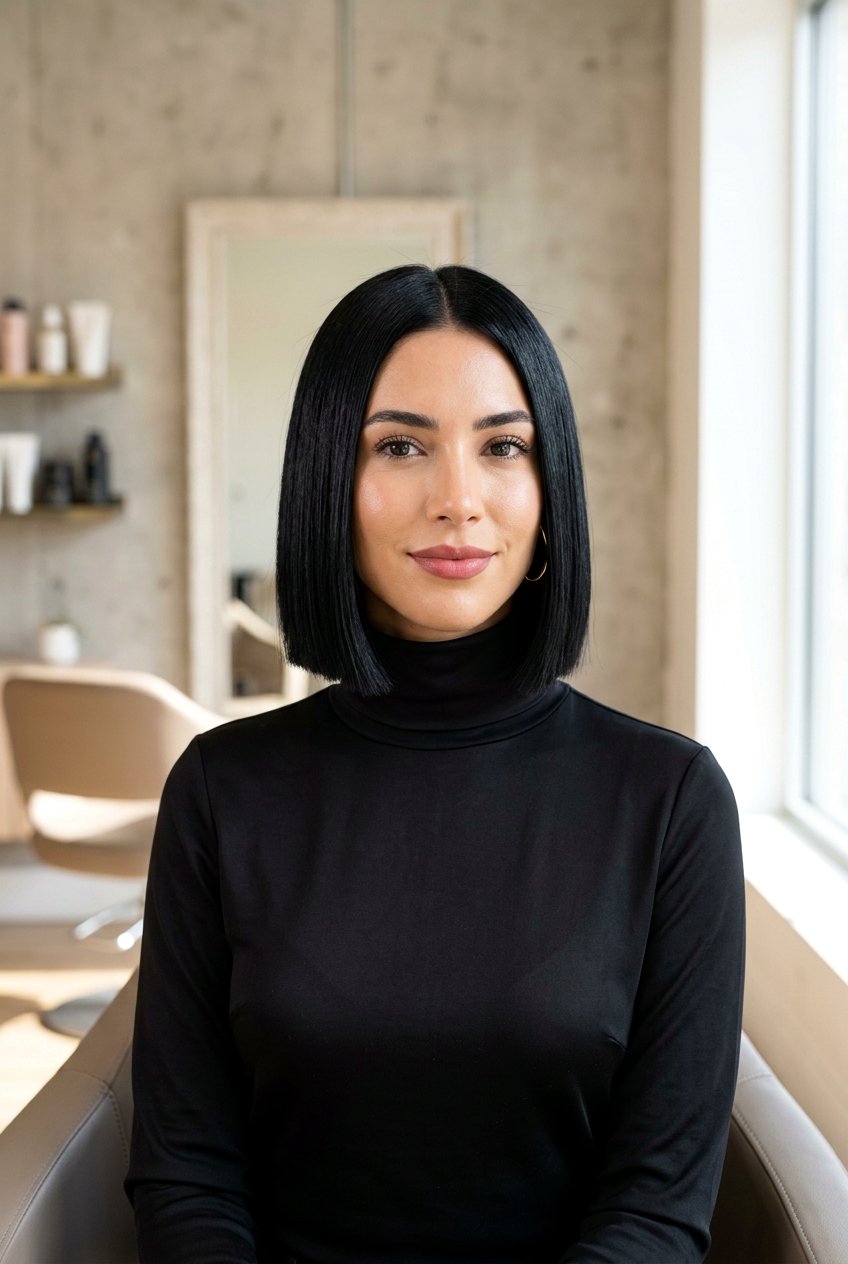 Jet black blunt bob - 20 hair color ideas for short hair - 20 hair color ideas for short hair