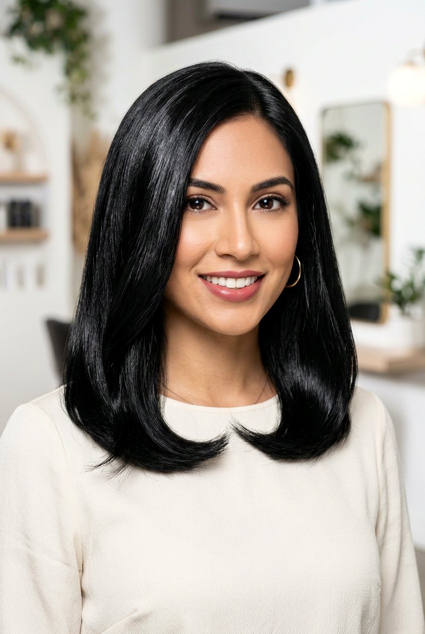 Jet black hair color - 20 winter hair color ideas - 20 winter hair color ideas