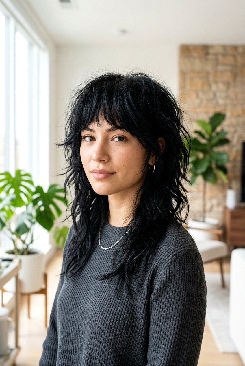 Jet black wolf cut - 20 jet black hair color - 20 jet black hair color