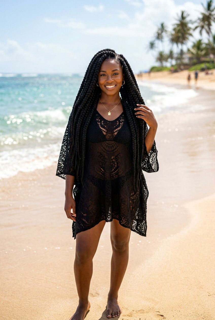 Jumbo Box Braids - 20 beach hairstyle for black women braids - 20 beach hairstyle for black women braids