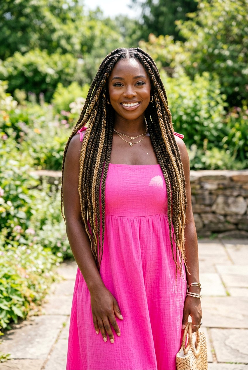 Jumbo Box Braids - 20 black women prom braid styles - 20 black women prom braid styles