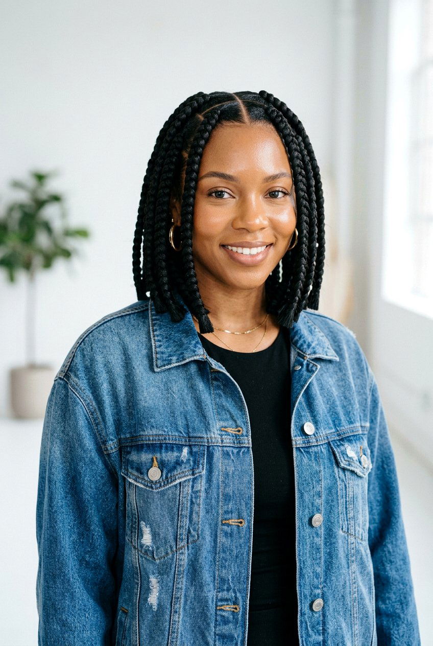 Jumbo Box Braids Bob - 20 box braids bob hairstyle - 20 box braids bob hairstyle