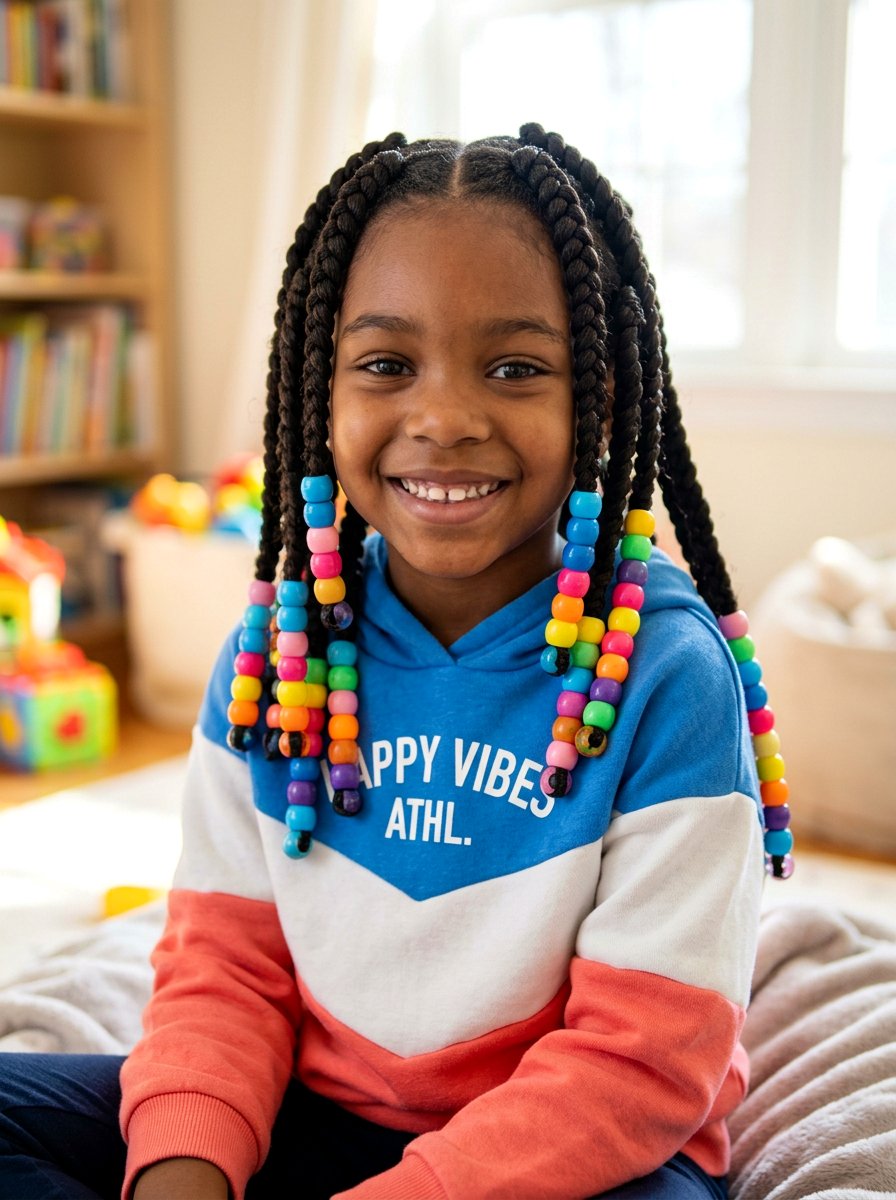 Jumbo Box Braids With Beads Kids - 20 kids box braids with beads - 20 kids box braids with beads