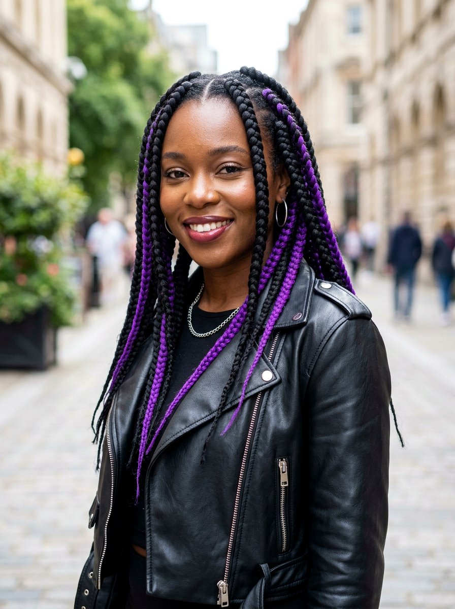 Jumbo Box Braids With Color - 20 large box braids hairstyles - 20 large box braids hairstyles