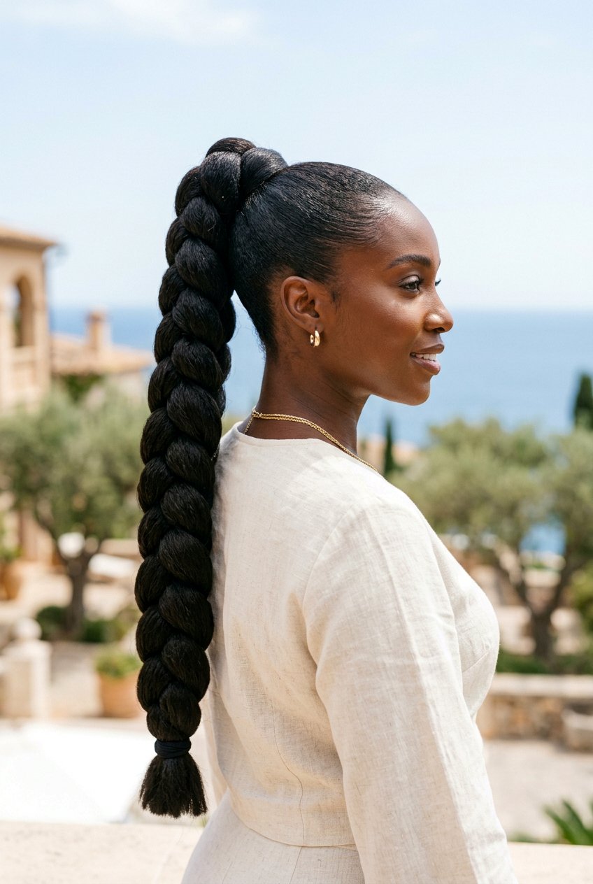 Jumbo Braided Ponytail - 20 braided ponytail hairstyles - 20 braided ponytail hairstyles