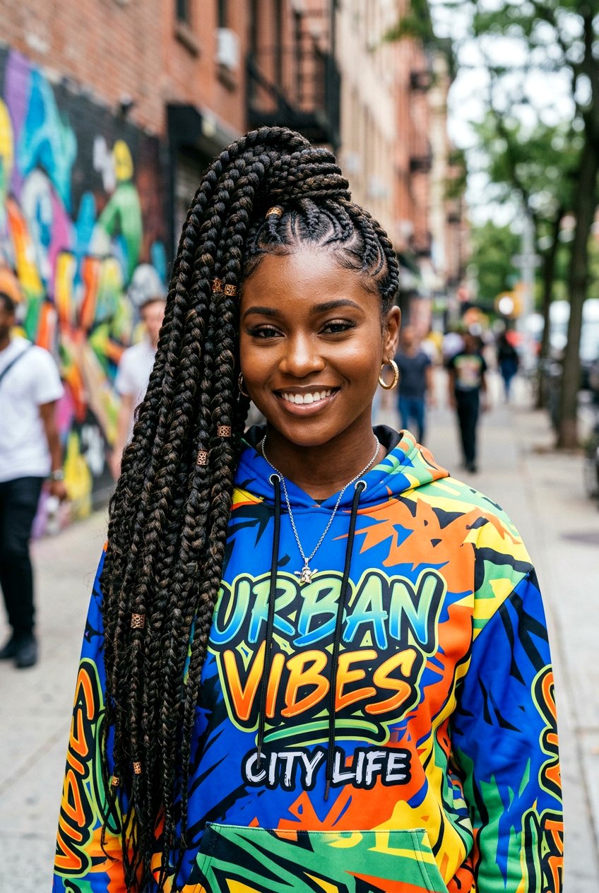 Jumbo Cornrow Ponytail - 20 cornrow ponytail for black women - 20 cornrow ponytail for black women