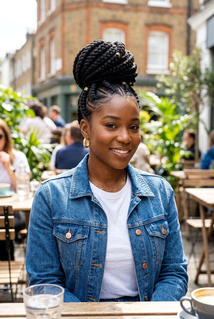 Jumbo Feed In Braids Bun - 20 feed in braids bun hairstyle - 20 feed in braids bun hairstyle