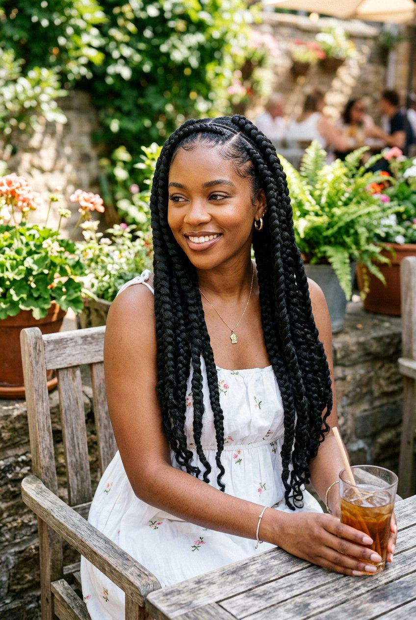 Jumbo Feed In Braids - 20 braided straight back styles for women - 20 braided straight back styles for women