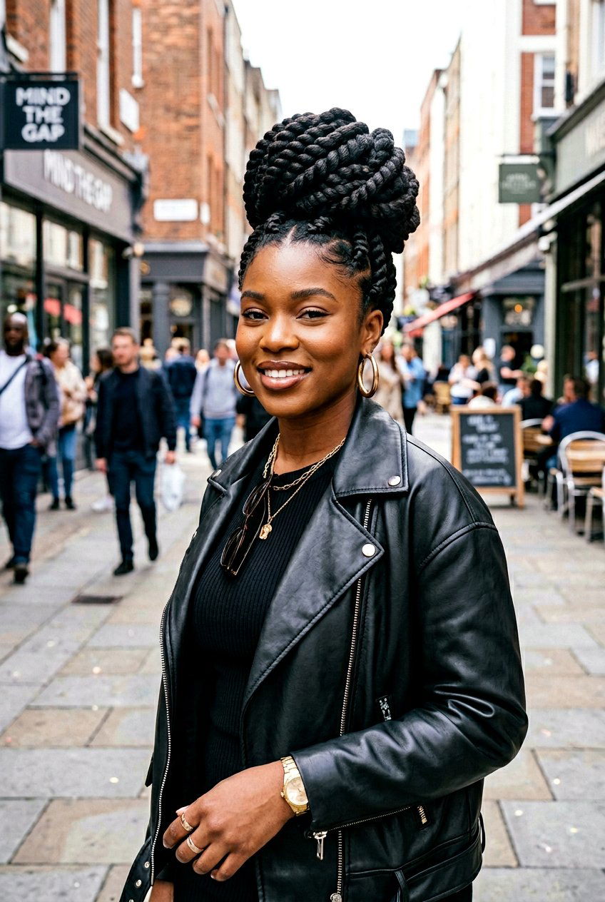 Jumbo Flat Twist Bun - 20 flat twists into bun hairstyle - 20 flat twists into bun hairstyle