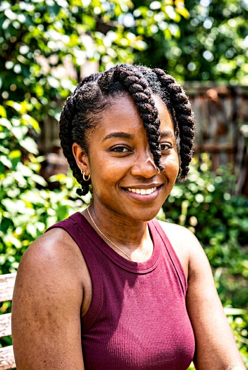 Jumbo Flat Twists on Short Natural Hair - 20 protective styles for short natural hair - 20 protective styles for short natural hair